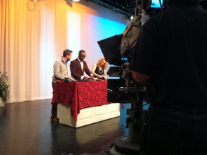 Turning ties into festive napkin holders and place settings.