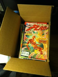 Some comics getting packed up for Operation Gratitude.
