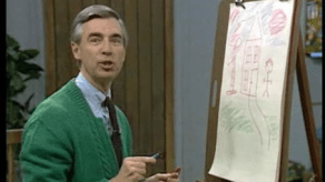 Mr Rogers at easel